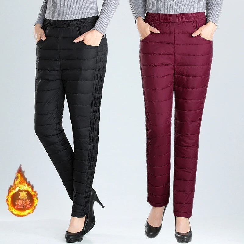 ダウンパンツ暖かいレディース中綿冬防寒ウォーム暖パンツあたたかいあったかパンツ厚暖ズボン冬服丸洗防風防寒保温ズボンタイトロング