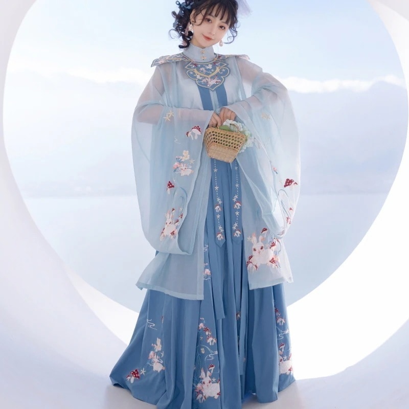 在库限りです! 特価品【フルセット】稚兎明製cos服女韓兎超仙斉腰スカート雲肩