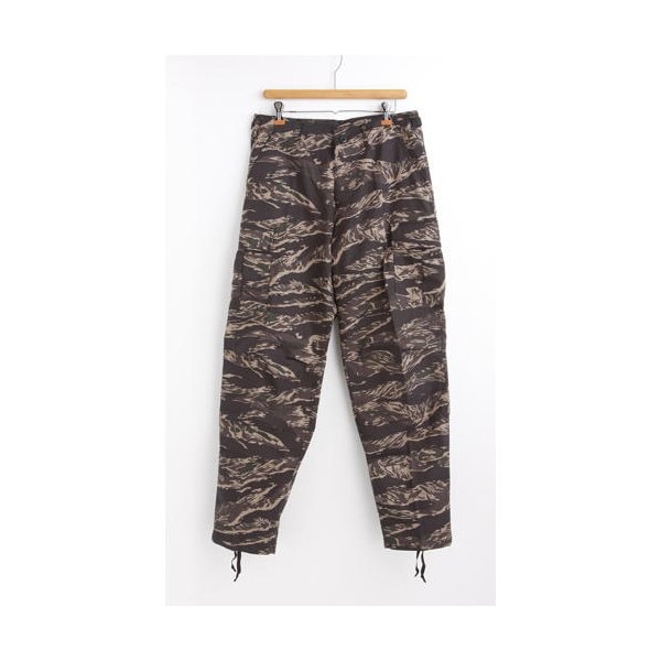 アメリカ軍 BDU カーゴパンツ Lサイズ ブラックタイガー リップストップ YN521007 レプリカ ミリタリーパンツ 軍モノ 迷彩服