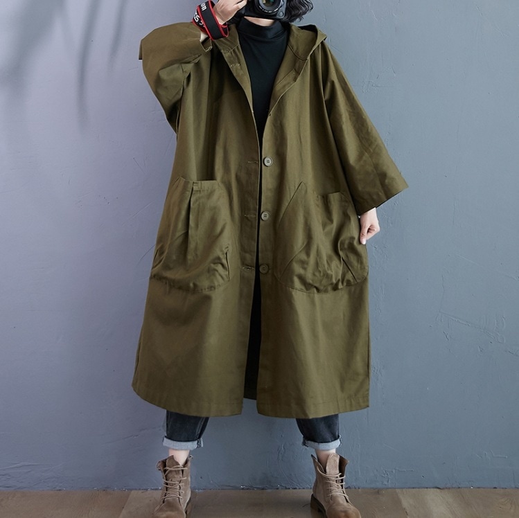 カジュアルウインドブレーカー ロング丈ジャケット 通勤カジュアル アウトドアアウター トップス アウター フーディー コート ジャケット シャンパー 上着 ロングコート ロング ロング丈 7分丈
