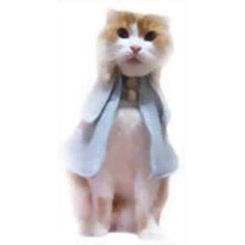 愛猫の服 キャットプリン フィリップちゃんの英国風コート (ブルー) 1枚　キャットウエア 付け襟 ネックカラー 帽子 コスプレ