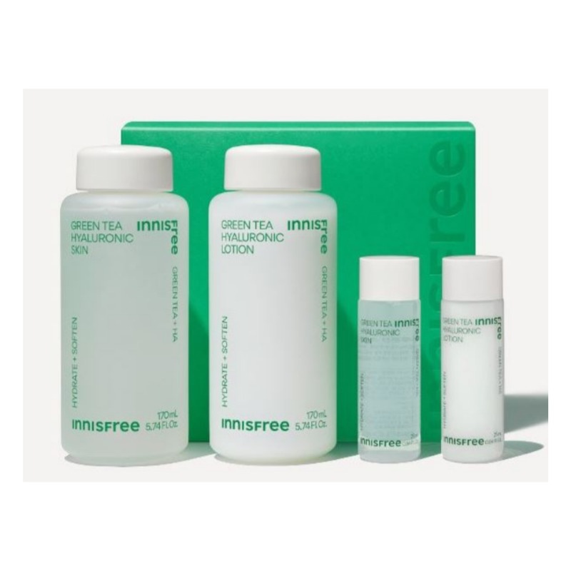 [NEW] グリーンティー ヒアルロン酸 スキン+ローションセット(贈呈ギフト 25ml+25ml)保湿水分化粧水の乳液セット構成低刺激油分ケア肌のキメ精豚美容液韓国の人