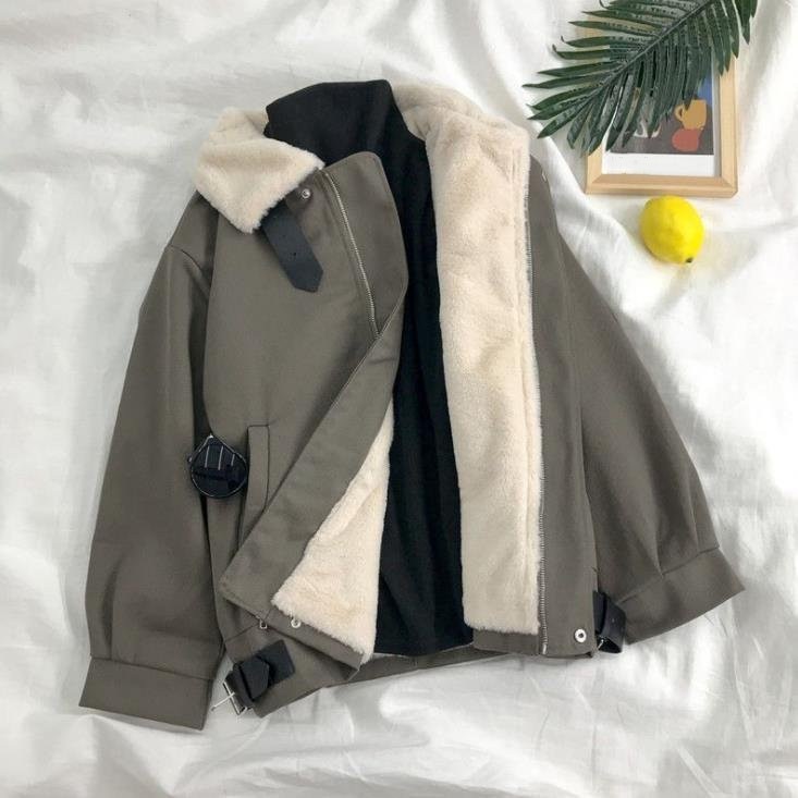 季節のおすすめ商品 春 ブルゾン レディース ブルゾン ブルゾン レディース コート 秋冬アウタ ブルゾン ジャケット その他 アウター Color 杏色 裏起毛