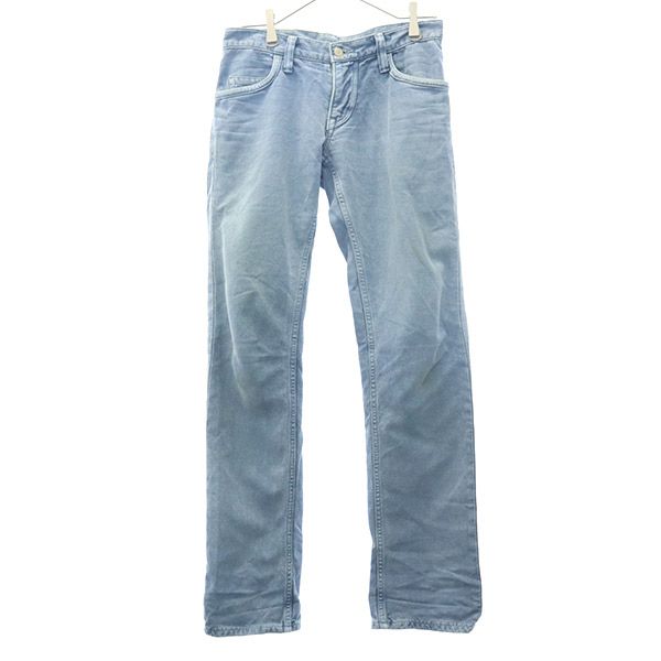 日本製 ストレートデニムパンツ w28 ブルー ジーパン レディース