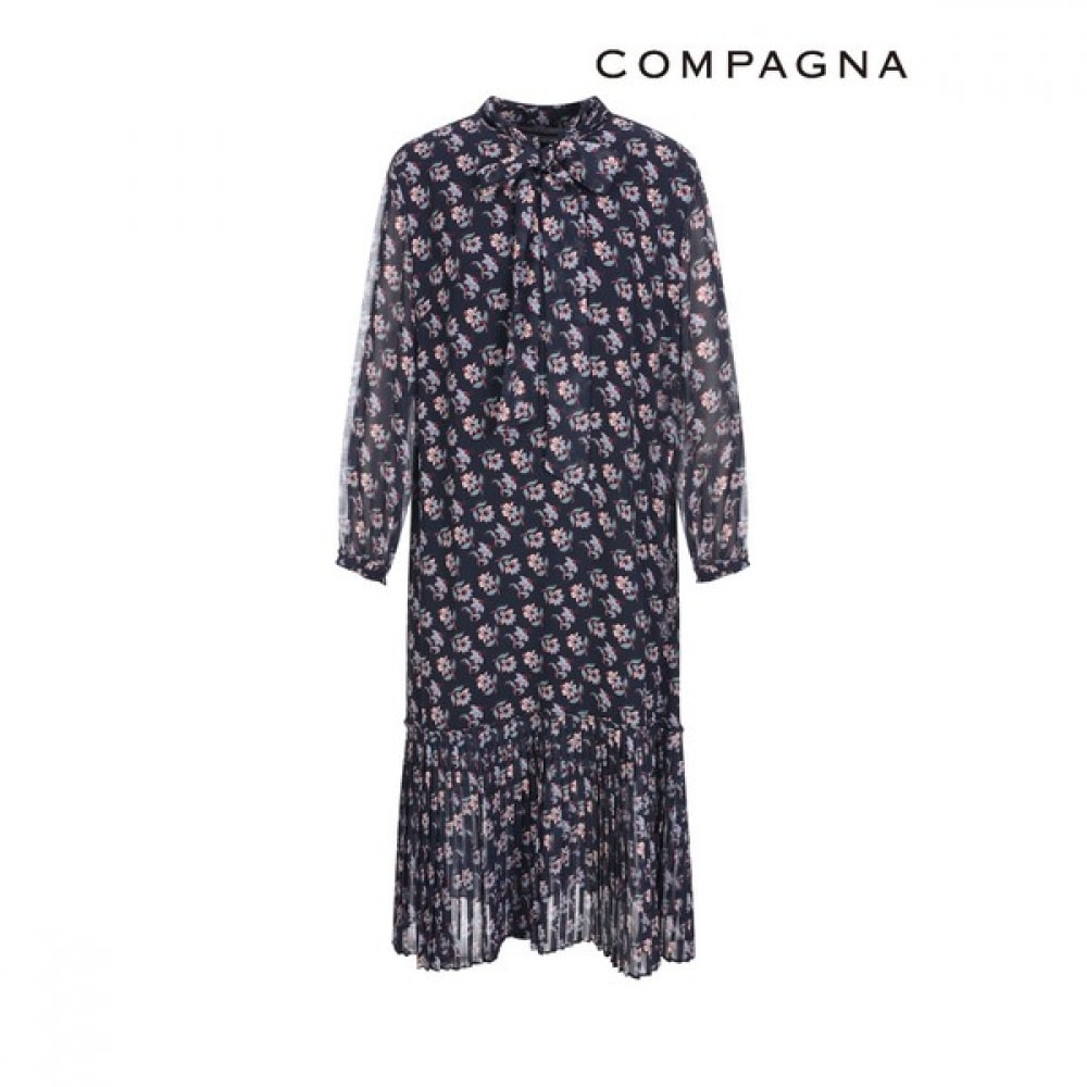 [カンパニア] ヘムプリーツシフォンドレス_CACS2-WOP150