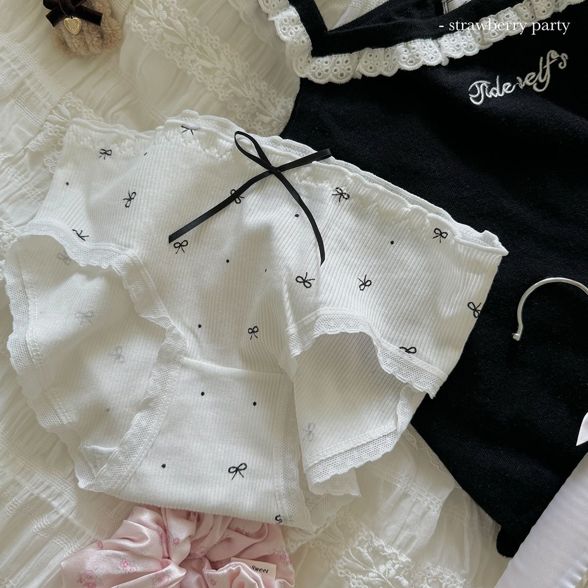 【1点ご購入 で10点プレゼントいたします】小さなリボン5A抗菌少女の甘いレースの中に腰の低い女の子のパンツ女