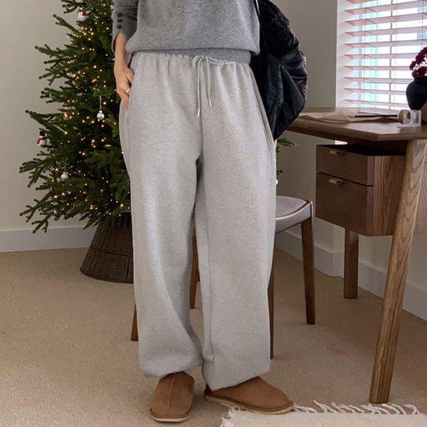 Hスタイル(PT)起毛ラベルジョガーパンツ 冬 女性 起毛 バンディングパンツ スラックス ジョガーパンツ バギーパンツ