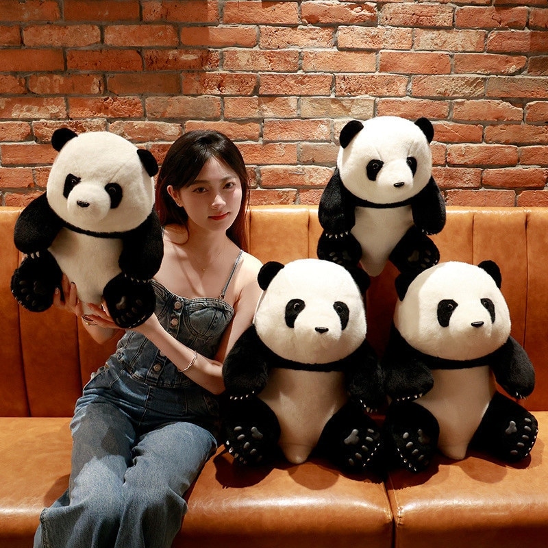 パンダのぬいぐるみのおもちゃシミュレートされた花の人形とかわいい蘭人形は子供の人形を与えて女の子の誕生日プレゼントを送る