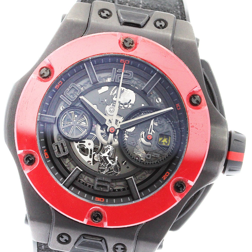 ベルト訳あり ウブロ HUBLOT 402.QF.0110.WR ビッグバン フェラーリ ウニコ 世界500本限定 クロノグラフ 自動巻き メンズ _884244【中古】