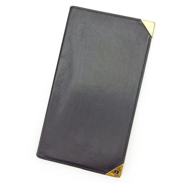 長札入れ 札入れ 角プレート ブラック ゴールド 中古