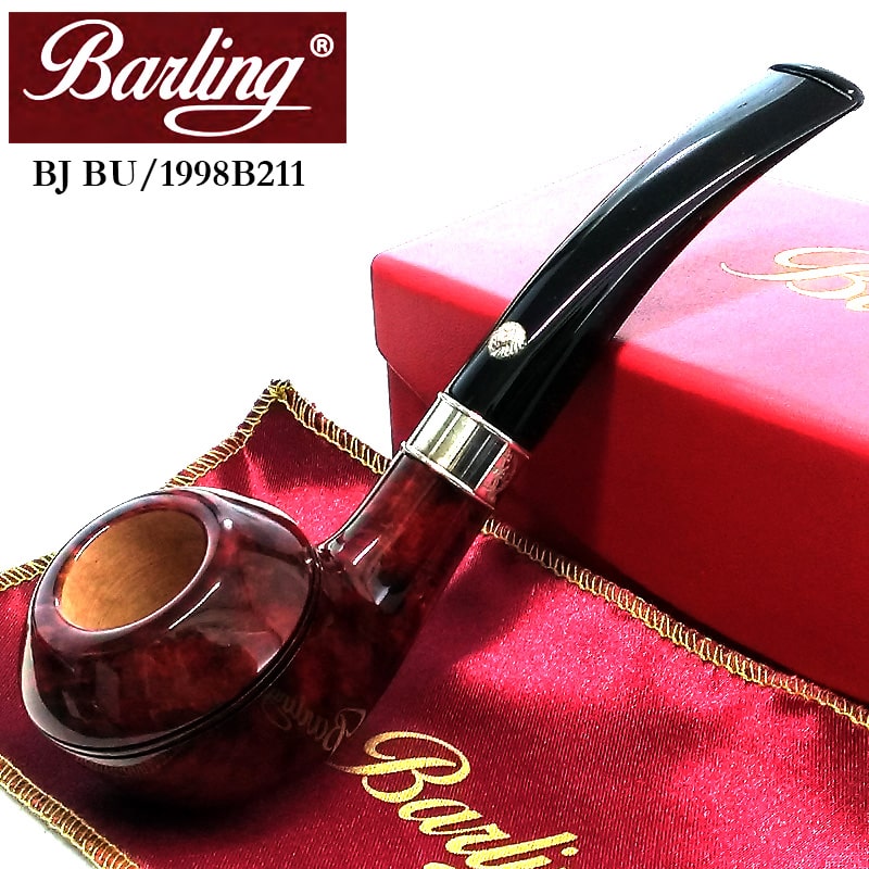 パイプ バーリング 本体 ベンジャミン 高級 Barling 9mmフィルター BENJAMIN スターリングシルバー 天然木 BJ BU 1819 純銀 ブラウン ライオン たばこ メンズ おしゃれ