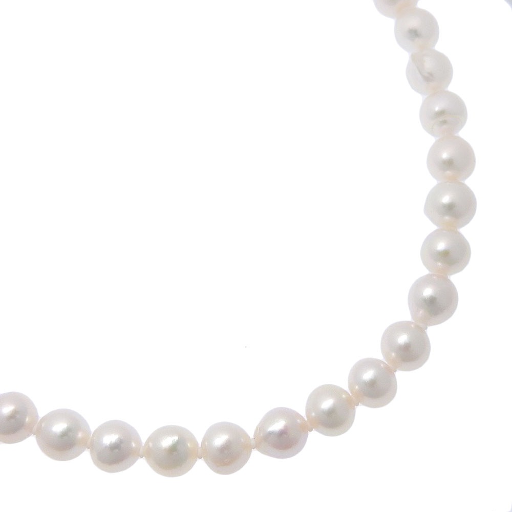 真珠 60cmロング ネックレス 6.7～7.3ｍｍ パール シルバー 約45.2g レディース 中古品 A-ランク