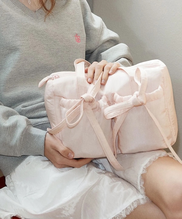 ピンクハウスりぼん巾着籠バッグ❤️新品タグ付き❤️定価19,800円最終価格❤️ Qoo10 韓国 人気 リボン バッグ リボン スク