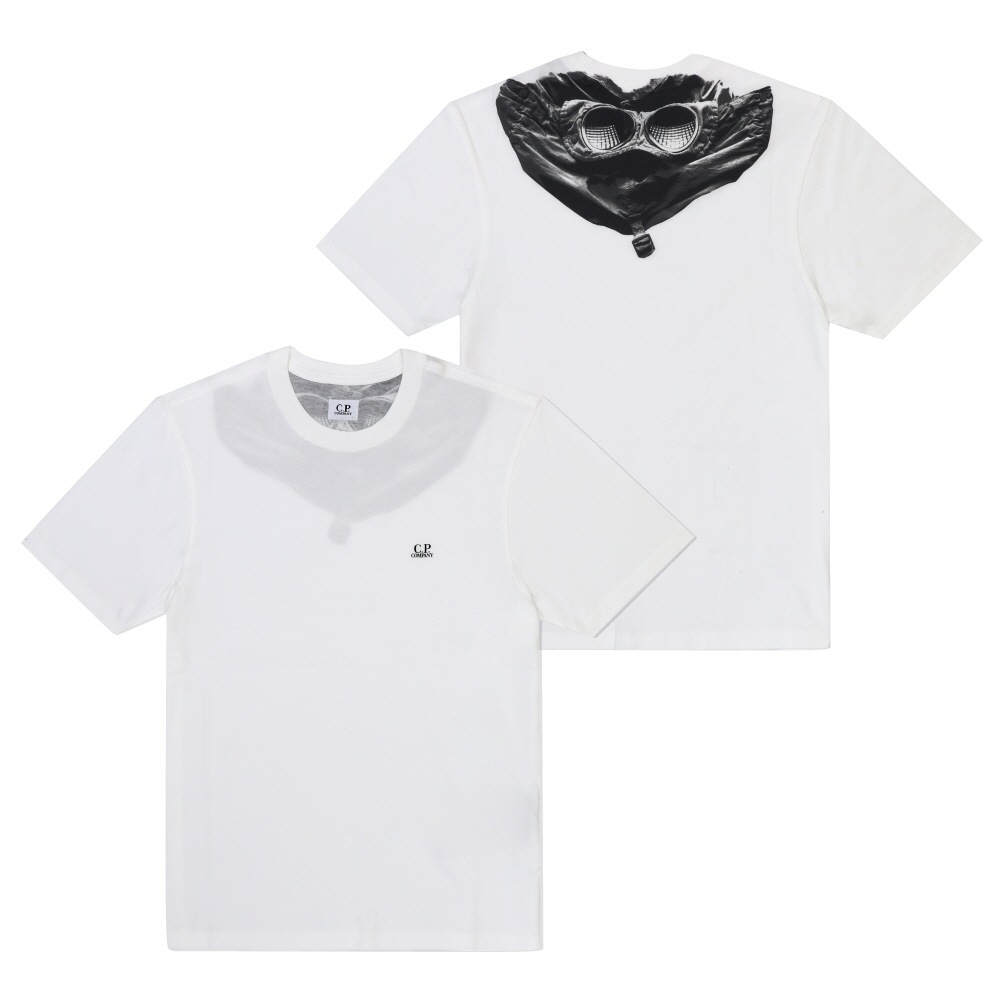 CP Company 18CMTS030A 005100W 103 バックゴーグルグラフィックメンズショートスリーブ T シャツ