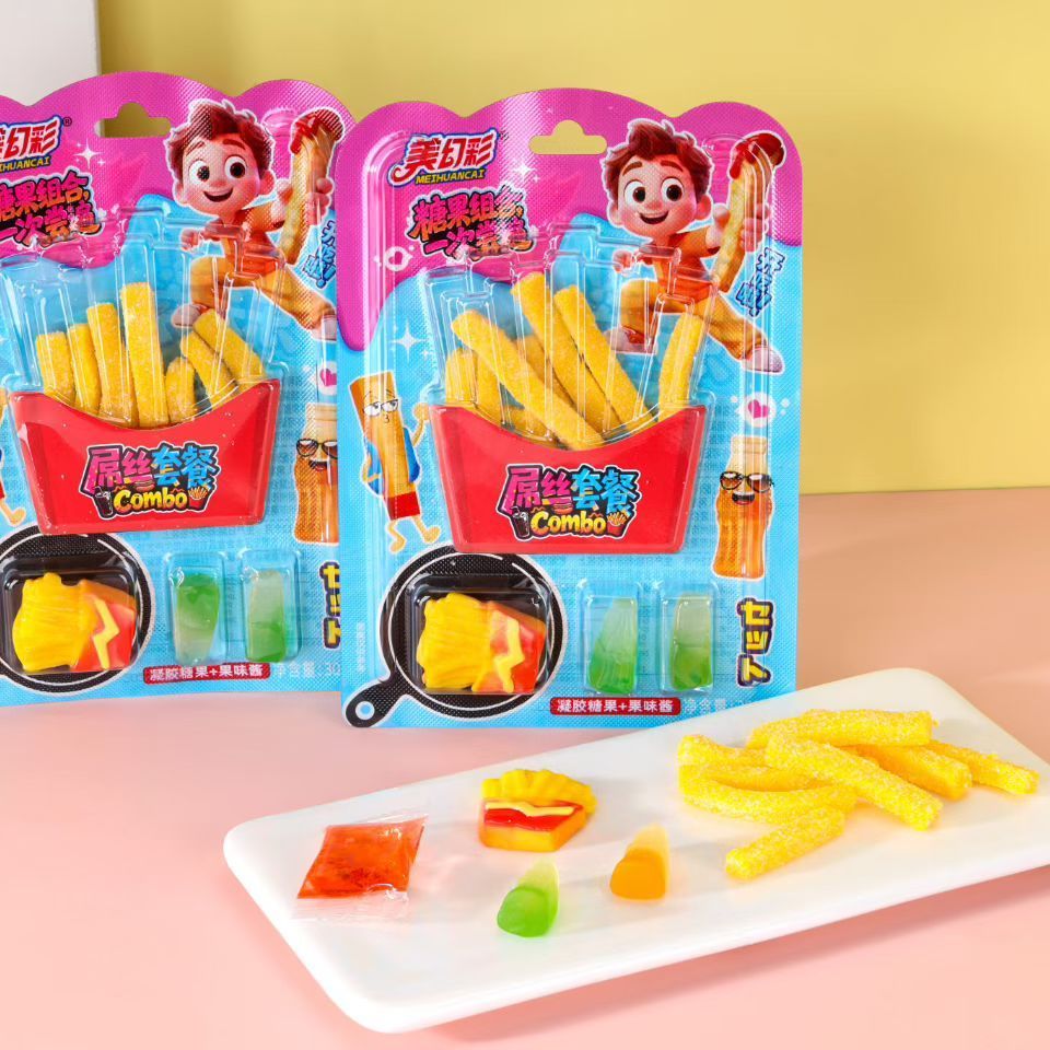 Youtube insで話題子供向けクリエイティブ造形セット フライドポテト＆コーラソフトキャンディ＆グミキャンディ ポップロックスナック