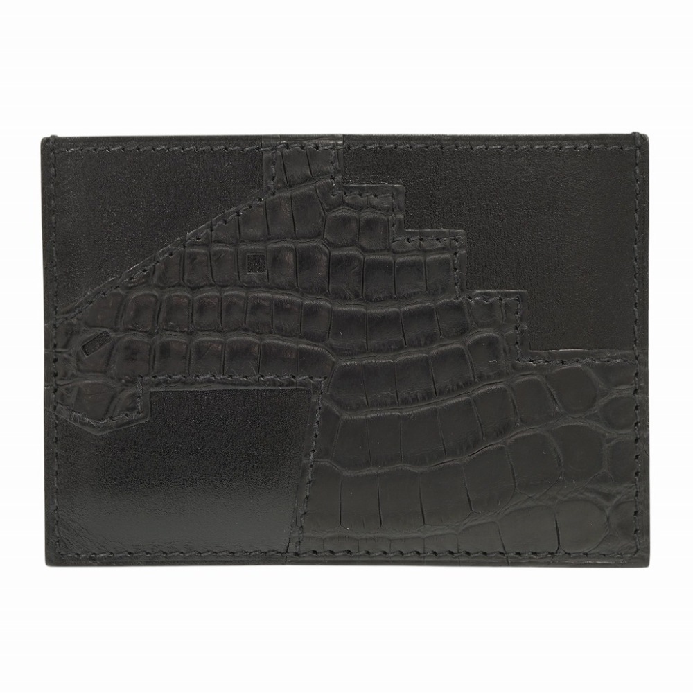 美品 シュヴァル ピクト カードケース アリゲーター/ボックスカーフ ブラック W刻印 1041【中古】 メンズ