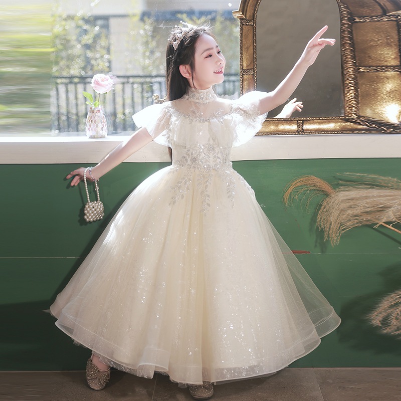 子供ドレス ニッチガール 誕生日 フラワーガール ホストガール ピアノ演奏 衣装 パフォーマンス 夏