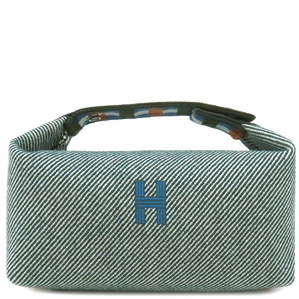 エルメス HERMES ポーチ ブリッド ア ブラック オ カレPM ウール ヴェールフォレ シルバー金具 ハンドバッグ バニティバッグ 【中古】 67,414円