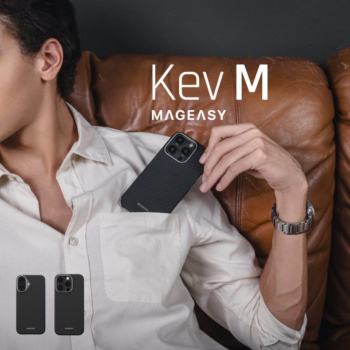 iPhone 16 Plus 対応 ケース MagSafe 対応 カーボン 調 アラミド繊維 薄型 軽量 スマホケース マグセーフ 耐衝撃 スリム スマホカバー Kev M 8,140円