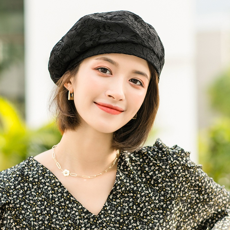 [Qoo10] 新黒透かしレースのベレー帽の女性の夏季の バッグ・雑貨