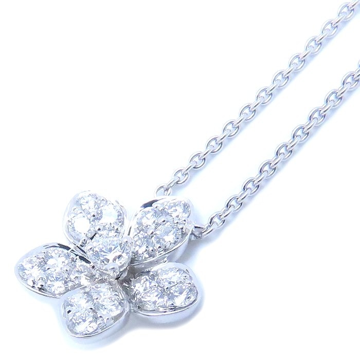 ワイルドフラワー パヴェダイヤモンド ペンダント ネックレス RGP773 K18WG ホワイトゴールド/293493【中古】