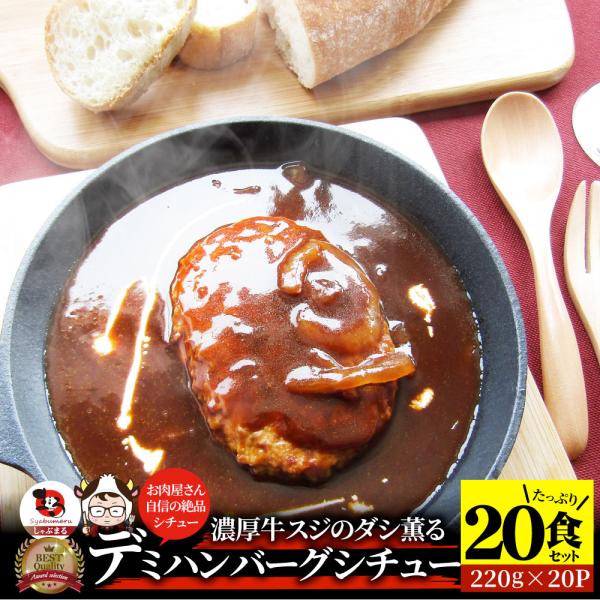 デミハンバーグシチュー 220g×20食セット ハンバーグ 肉 牛肉 ギフト 食品 お祝い デミグラスソース レンジ 冷凍 送料無料 9,856円