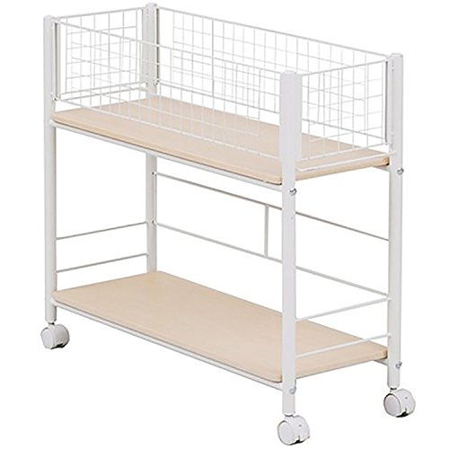 色：メイプル/アイボリー サイズ：幅20 山善(YAMAZEN) 押入れ収納ラック キャスター付き
