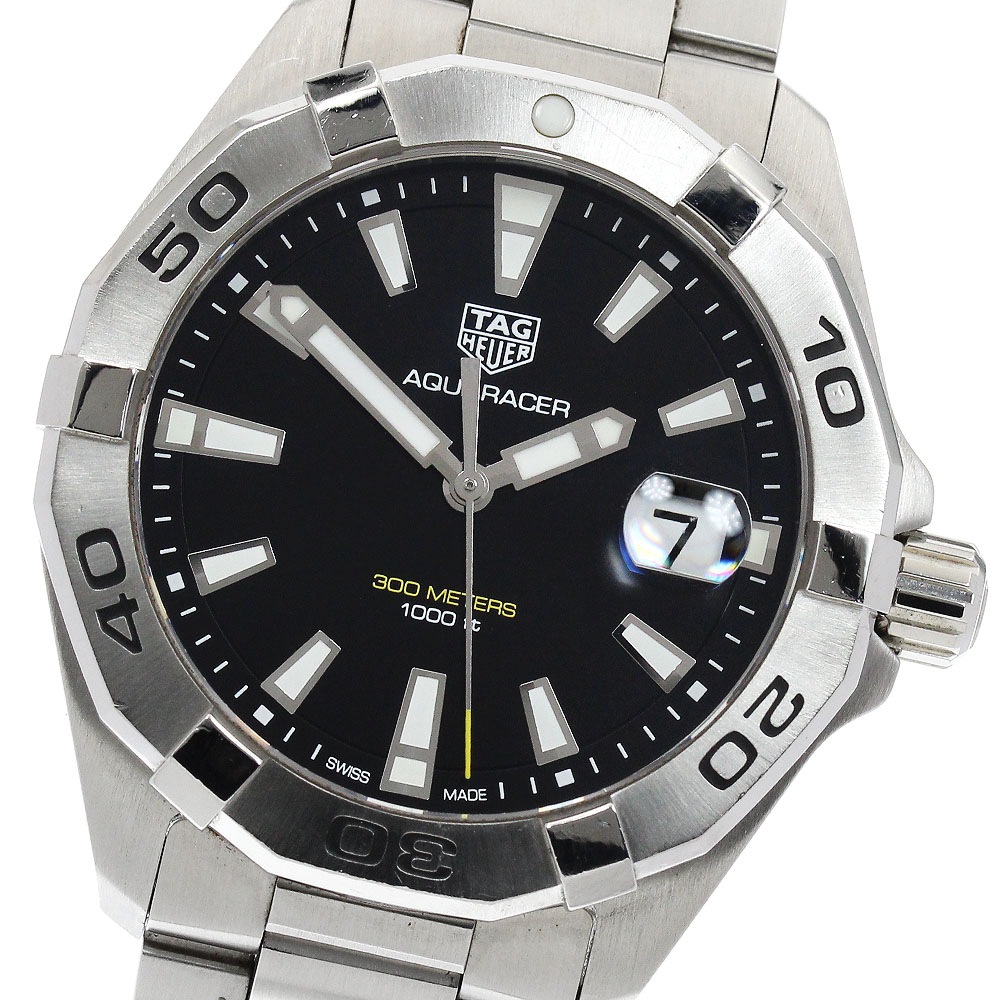 タグホイヤー TAG HEUER WBD1110 アクアレーサー デイト クォーツ メンズ 保証書付き_900698【中古】