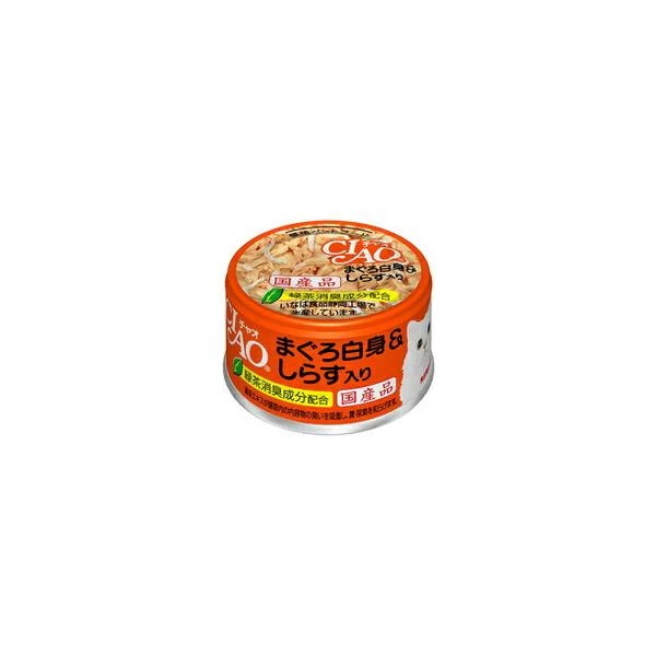【1ケース】【お取り寄せ対象品】INABA イナバフーズ CIAO チャオ まぐろ白身&しらす入 85g [いなばペットフード CIAO(チャオ)] *48個