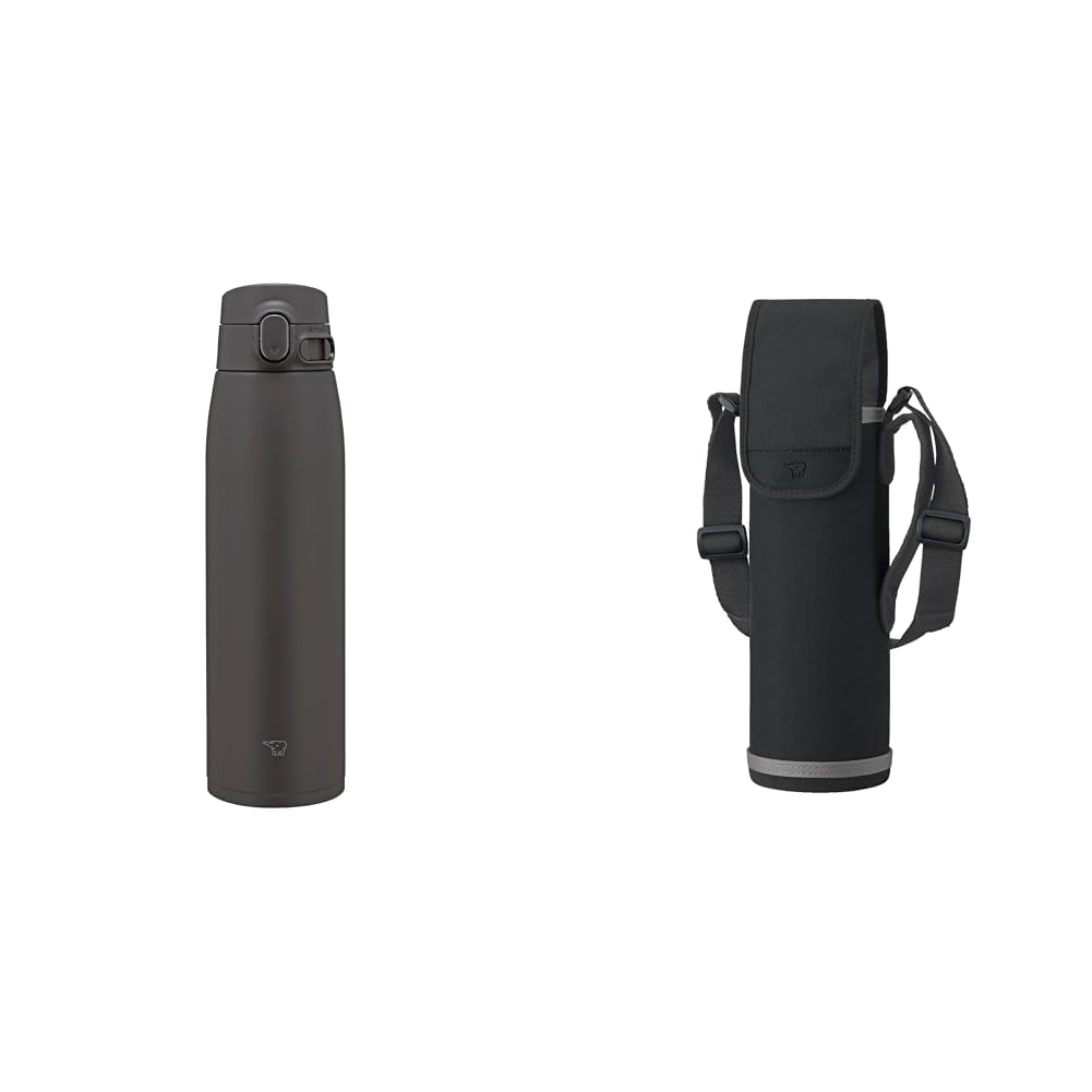 【パッキンなしで洗うの楽】象印 水筒 950ml シームレスせん ワンタッチマグ カバー付き ソフトブラック SM-VB95 大容量 保温 保冷 スポーツドリンクOK