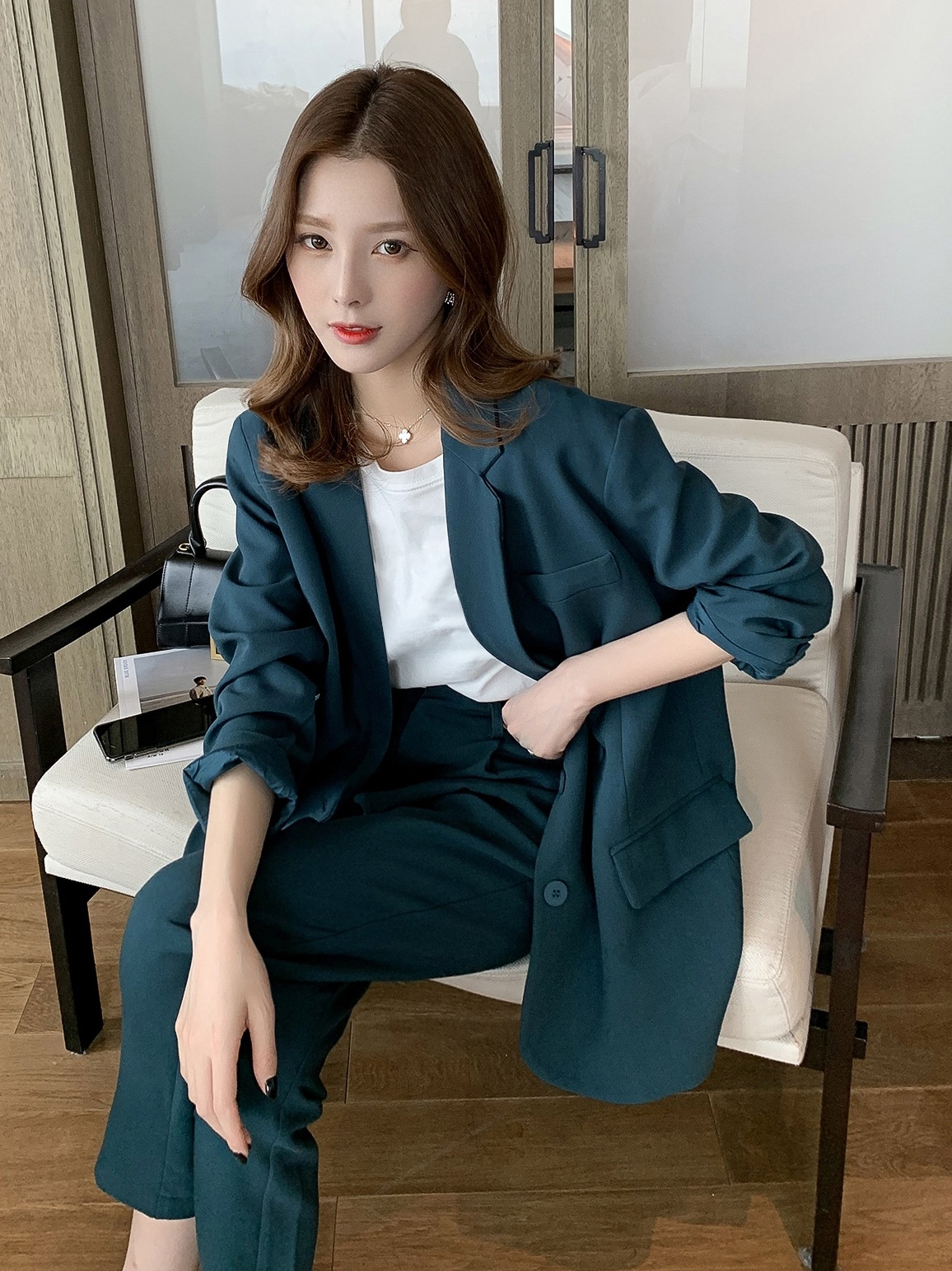 セットアップ レディース 秋冬 セットアップ通勤 きれいめ 長袖スーツジャケット ロングパンツ カその他 スーツ