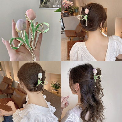 バンスクリップ ヘアアクセサリー 韓国 大きめ チュ...のサムネイル