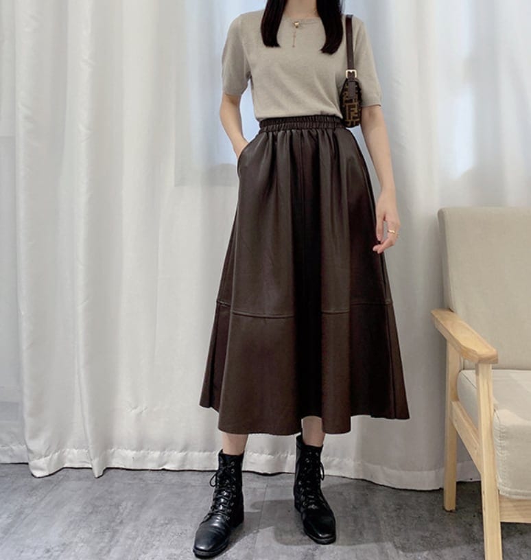 ボトムス ボトム おすすめ おしゃれ お洒落 激安 安い プチプラ スカート ロング スカート フレア スカート レザー スカート ハイ ウエスト Ａライン アンクル丈 ワイド ゆったり l