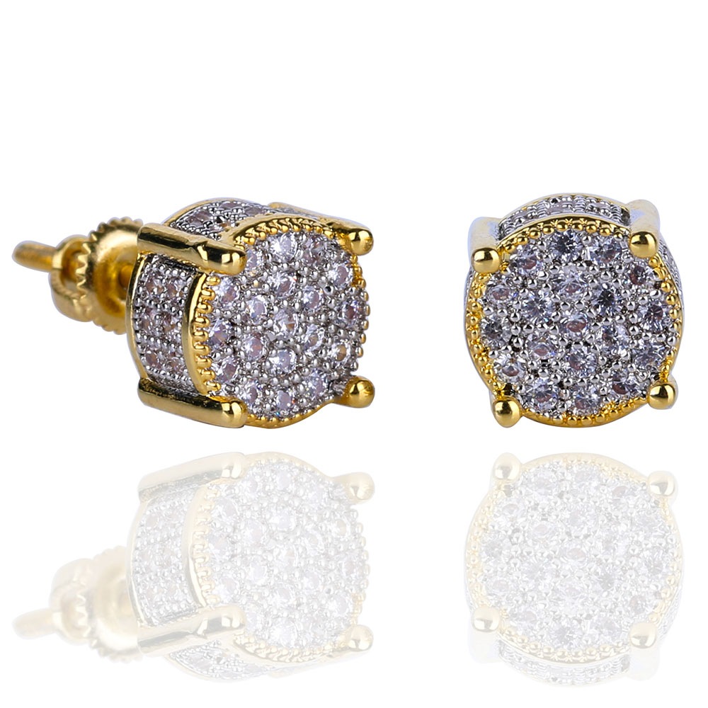 スタッドピアス CZ 円 サークル [e076]