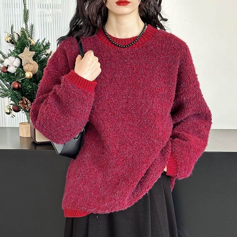 トップス セーター レディース 長袖 萌袖 ラウンドネック プルオーバー ミディアム丈 かわいい 大人可愛い きれいめ シンプル 上品 おしゃれ かっこいい カジュアル こなれ感 個性的 主役級 存在