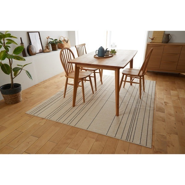 スミノエ 洗える ラグ ワイヤーライン 110130cm アイボリー メーカー直送