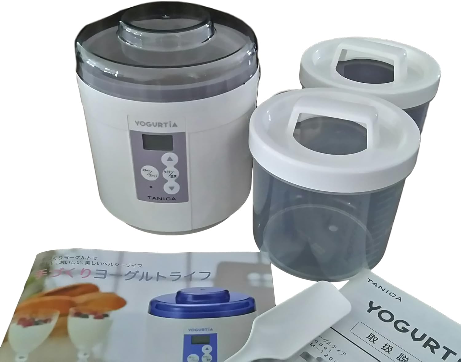 TANICA 【温度調節機能で市販・カスピ海・ケフィアヨーグルト / 納豆・甘酒に対応】 ヨーグルティア スタートセット ホワイト YM-1200-NW 5,008円