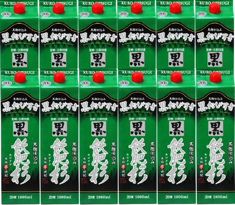 送料無料2ケース単位本格芋焼酎20黒飫肥杉1．8Ｌパック2ケース（12本入）メーカー宮崎県：井上酒造（株）