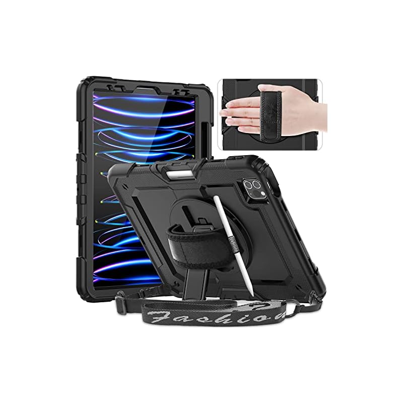 Timecity iPad Pro 11インチ ケース (第4/ 3/ 2/ 1世代) 2022新モデル 三層保護 耐衝撃 360スタンド 画面フィルム ペン収納付き Pencil2対応 横置き 縦
