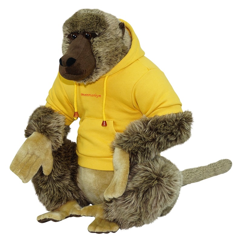 犬の猿ぬいぐるみ 黄色フードTシャツ