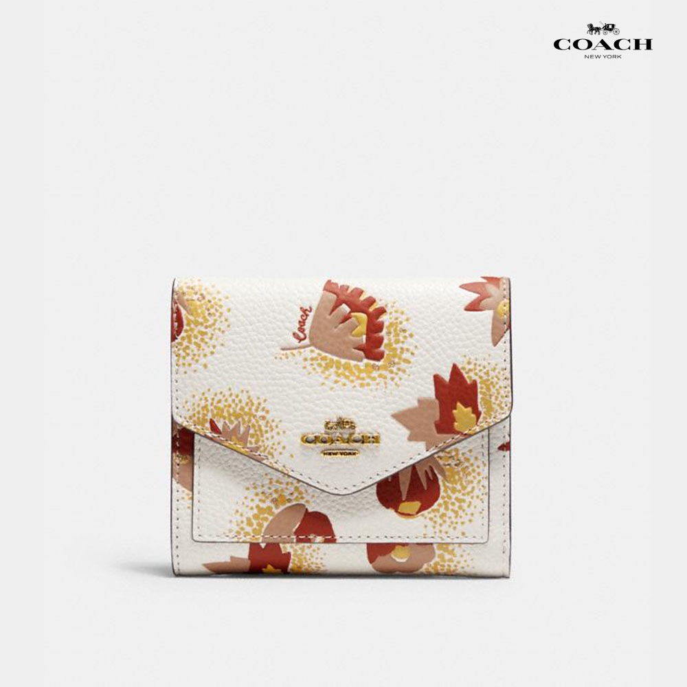 可愛い 小銭入れポケット付き Floral Print 折り畳み財布 0043 二つ折り財布 お財布