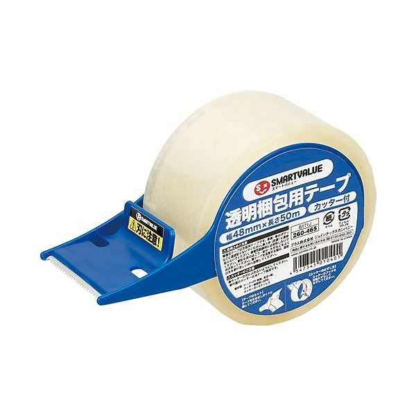 （まとめ） スマートバリュー 透明梱包用 テープカッター付 B171J[x30セット]