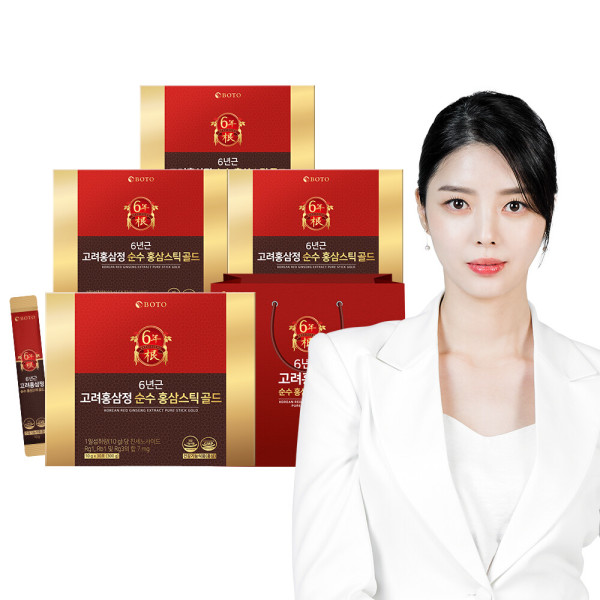 6年根 高麗紅参精 純粋紅参スティック ゴールド 30包 4箱