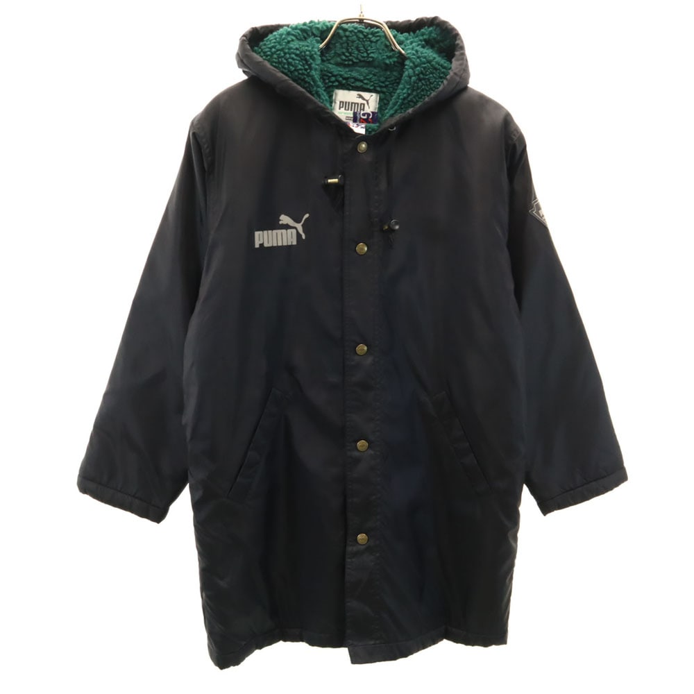 90s オールド ヒットユニオン ベンチコート 160CM ブラック 裏ボア キッズ 古着