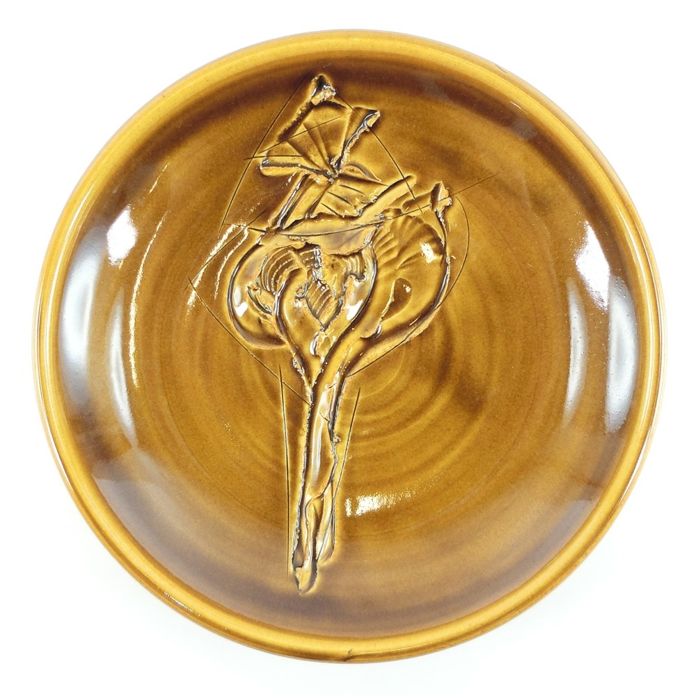 kyoyaki 京焼 飴釉 飾り皿 今井政之 作 食器 ユニセックス 未使用 Sランク