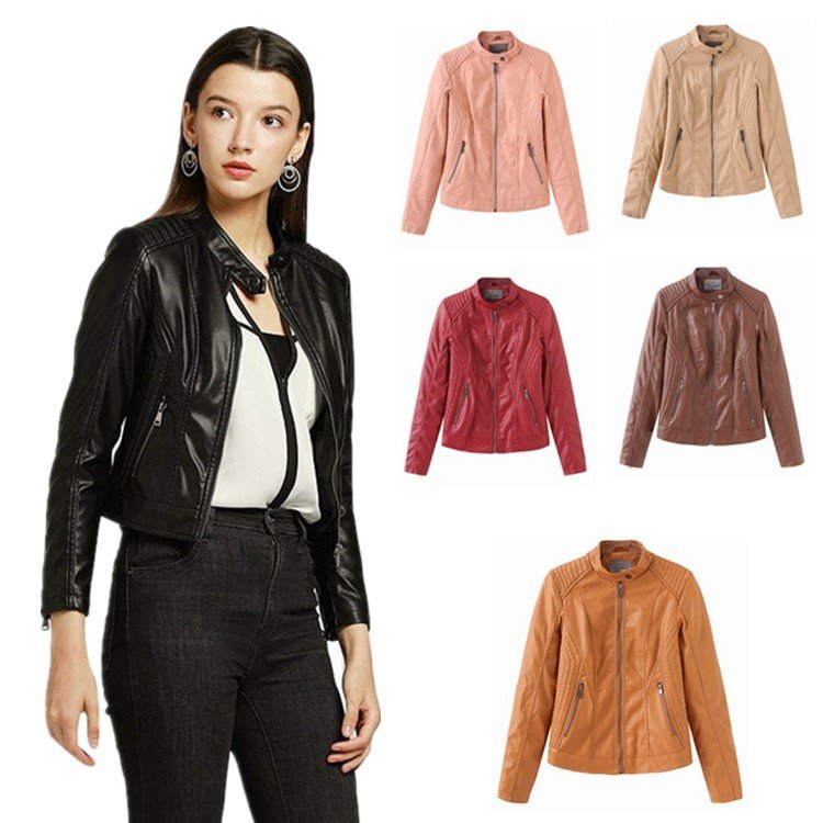 ライダースジャケット　PUジャケット レディース　革ジャケット　ジャケット　フェイクレザー　バイクジ