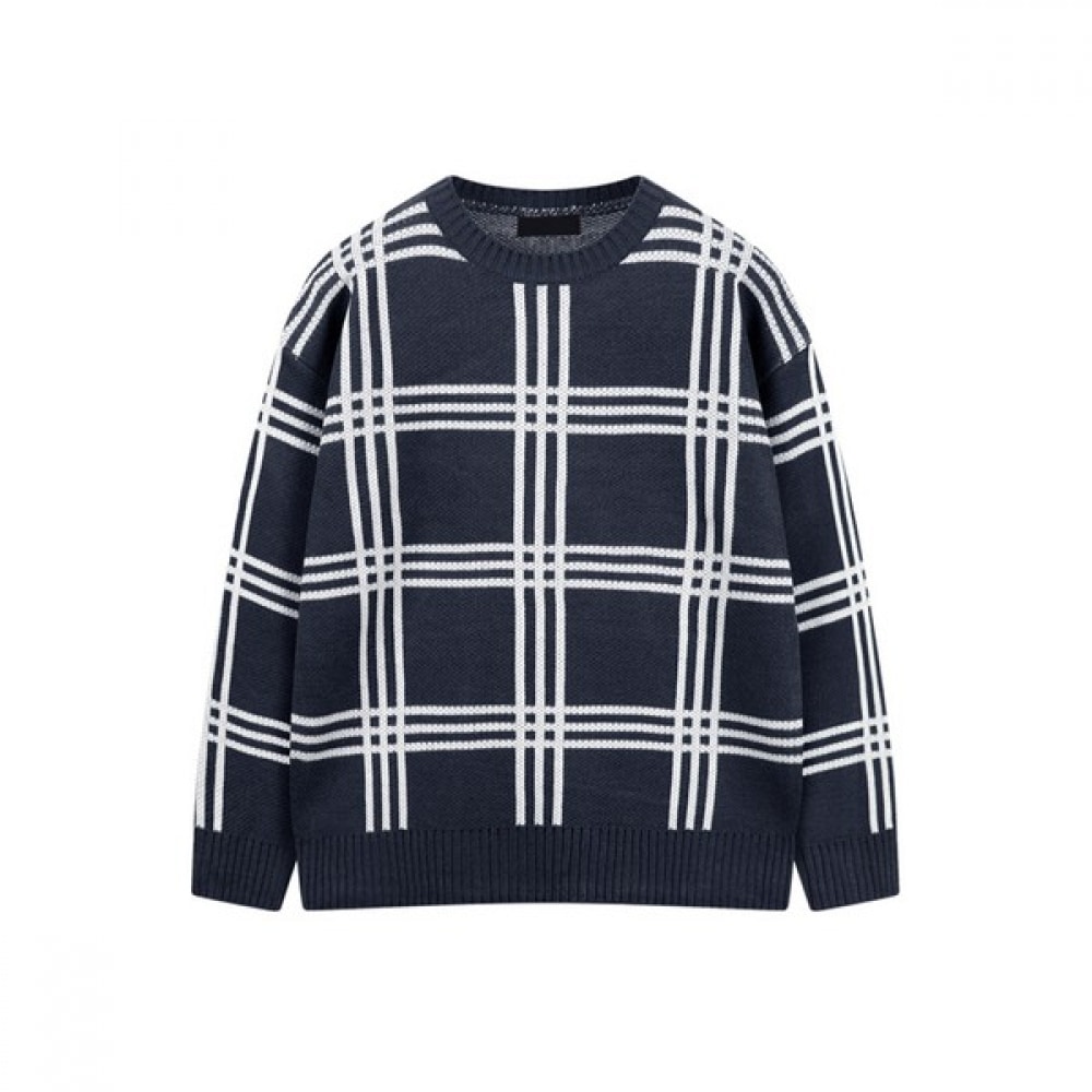 [ハリソン] スクエアチェックラウンドニットSMEC1101