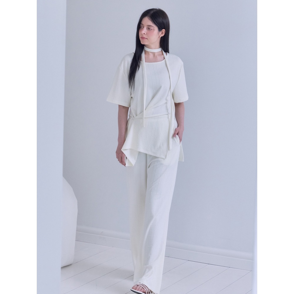 maisonlehar ベネフィットセット (ラウンドトップ+パンツ+ネクタイ) 2色
