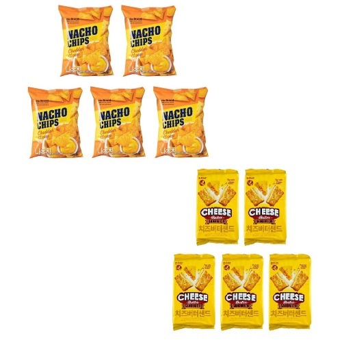 ノーブランドナチョチップチェダーチーズ味155g×5個+チーズバターサンド190g×5個学校事務所