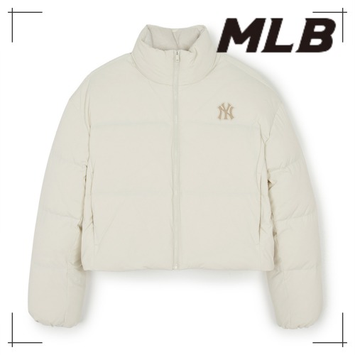 MLB公式 ダウン Womens crop basic curve padded NY (D.Cream)